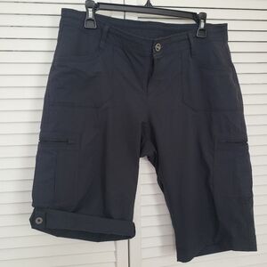 Kuhl Womens Size 12 Black Horizn Convertible Bermuda Cargo Shorts Outdoor Hiking